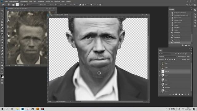 Ретушь фотографии плохого качества для создания портрета на памятнике смотреть онлайн