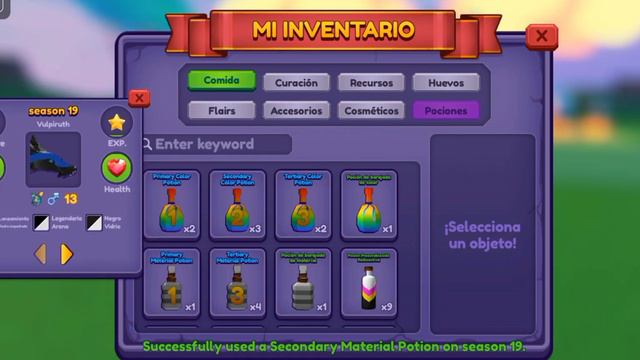 🦊Dragon Adventures Showcase Of The Dragon Vulpiruth And Using Legendary Color Potion🦊