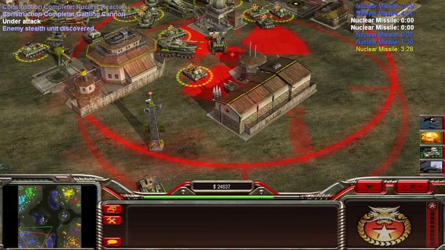 Command & Conquer Generals : Zero Hour (China Vs 7 China ) 7 HARD ARMY Gameplay Nuclear Power смотреть онлайн