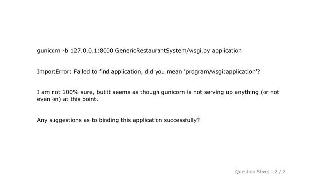 Django : Gunicorn will not bind to my application смотреть онлайн