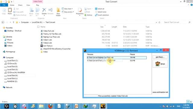 VOBMerge & Join VOB Files Ghép Nối File Video Đĩa VCD DVD Siêu Nhanh. Top Software 2013 смотреть онлайн
