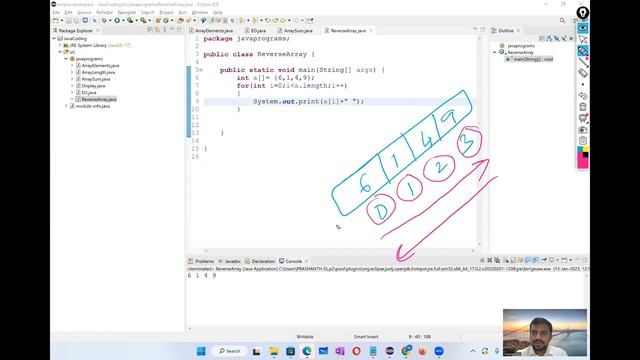 how to display reverse array elements in java |kk funda | java programs смотреть онлайн