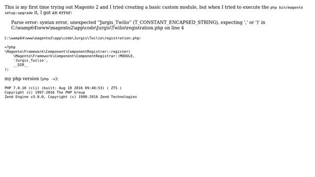 Magento: Magento 2: Parse error: syntax error, unexpected '' '' смотреть онлайн
