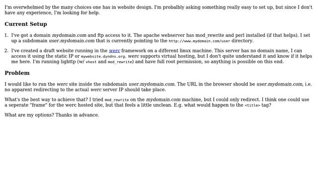 DevOps & SysAdmins: Website integration: Frame, redirect or virtual domain? смотреть онлайн