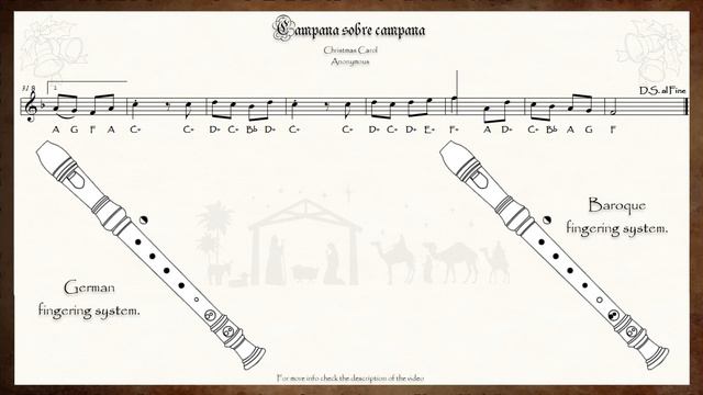 Campana sobre campana - (for soprano recorder - flauta dulce soprano - Key: F Major) смотреть онлайн