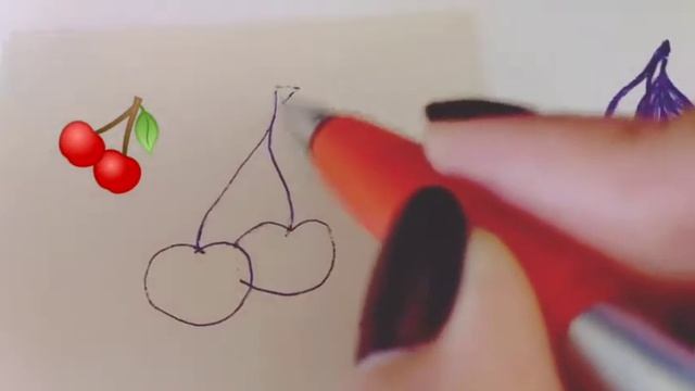 Как нарисовать вишню просто поэтапно смотреть онлайн