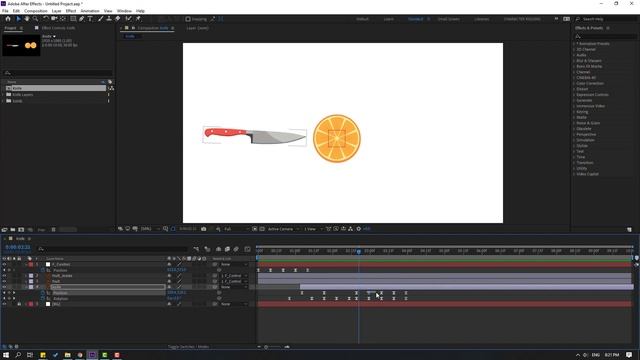 Knife Cut Fruit Animation in After Effects Tutorials | Motion Graphics смотреть онлайн