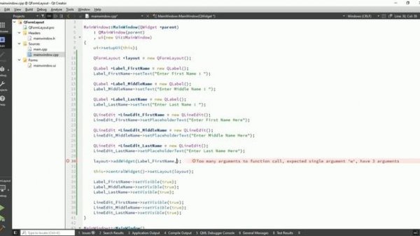 Qt C++ GUI Application Tutorial | Qt QFormLayout | How to use QFormLayout