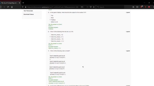 The Joy of Computing using Python Week 1 to Week 5 | All answers | смотреть онлайн