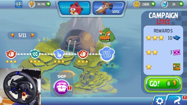 Angry Birds Go! 2.0 - Campaign 5: Moustache Pig | Steering Wheel Gameplay Walkthrough смотреть онлайн