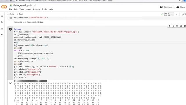 Image histogram without using function in python/ colabs смотреть онлайн