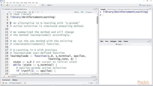 Discover Algo for Reward-Based Learning in R : Simulated Annealing Alt to Q-Learning | packtpub.com смотреть онлайн