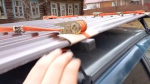 Как перевозить профнасил на багажнике крыши. Самы простой способ.