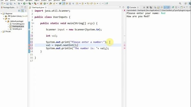 Using Scanner and asking for User Inputs смотреть онлайн