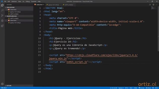 jQuery - Ejercicio 16: Descargar la Librería jQuery y Referenciar desde un Documento HTML смотреть онлайн