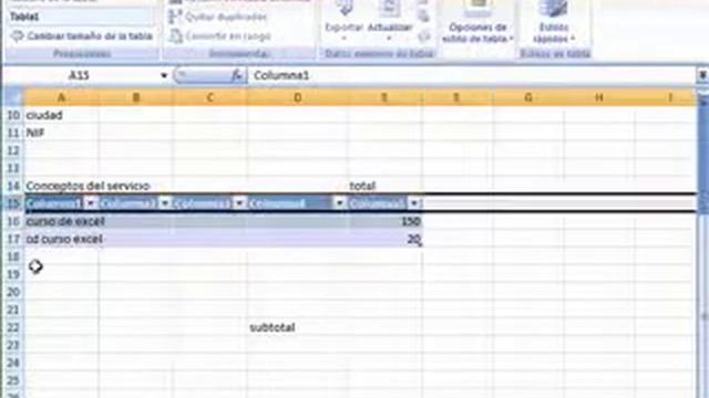 excel 2007 facturas presupuestos analisis de datos con videotutoriales.es factura 1 смотреть онлайн