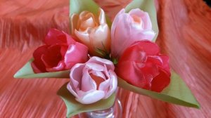 Тюльпаны из атласных лент, хотите??? Пишите!