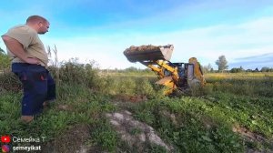 Экскаватор опять у пруда на участке! Готовим наш пруд к расширению. Убираем кучу у пруда на даче