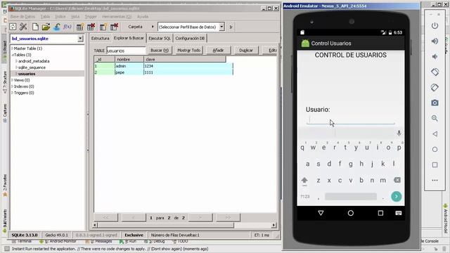 Android ejemplos - Acceso a SQLite: 1.- Objetivo de la app смотреть онлайн