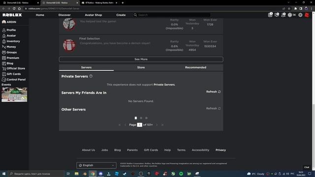 Как найти пустые сервера в Demonfall? / DEMONFALL FREE VIP SERVER / Бесплатные ВИП сервера. ROBLOX смотреть онлайн