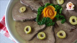 ЗАЛИВНОЕ из ГОВЯЖЬЕГО ЯЗЫКА: как правильно сварить язык, осветлить бульон и сделать заливное