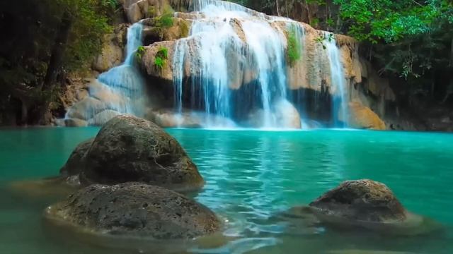 The sound of a waterfall and the singing of birds | Sounds of nature смотреть онлайн