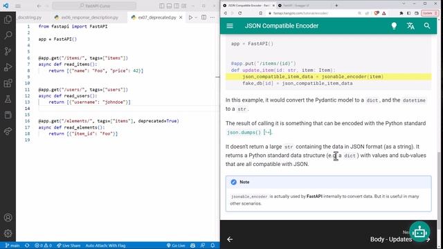 FastAPI Curso: 117 Codificador Compatiable con el Esquema JSON - Conversión de Datos смотреть онлайн