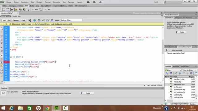 php mesajlaşma strip_tags ve trim kullanımı - ders 32 смотреть онлайн
