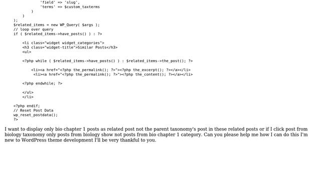 Wordpress: How to display only child category post in related posts in custom post type? смотреть онлайн
