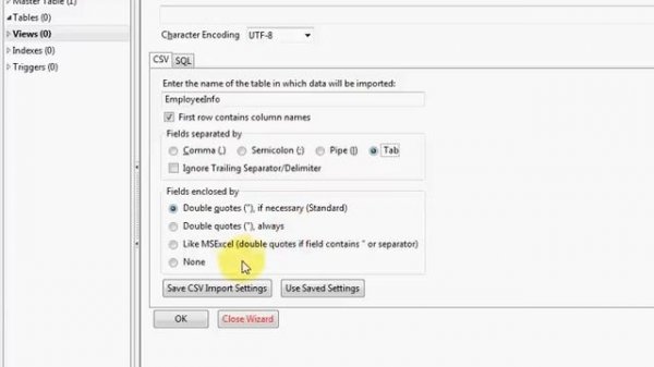 SQLite Tutorial 5 : How to Import CSV or Excel file into SQLite database