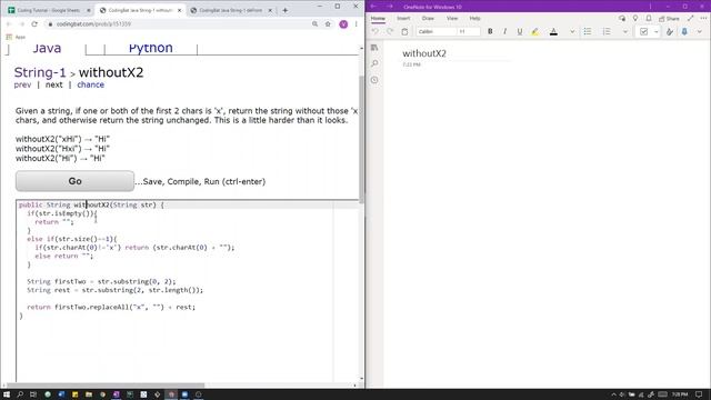 String-1 (withoutX2) Java Solution || Codingbat.com смотреть онлайн