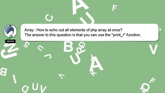 Array : How to echo out all elements of php array at once? смотреть онлайн