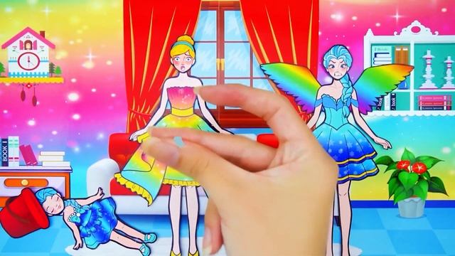Paper Dolls Dress Up - Poor Daughter Elsa Family Vs Fire Stepmother - DIY Paper Dolls & Cartoon