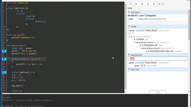 gdbgui demonstration - browser based gdb frontend смотреть онлайн