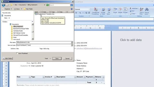 Billing Statement Installed Template in Excel 2007/2010 (Video 1 of 3) смотреть онлайн