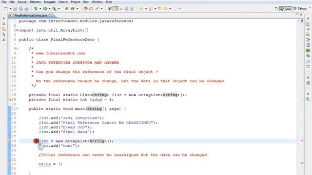 IN JAVA CAN WE REASSIGN A FINAL VARIABLE DEMO смотреть онлайн
