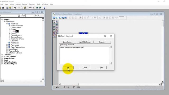 Bind parameters in Report Builder | D2K Forms and Reports Tutorial | نماذج وتقارير أوراكل смотреть онлайн