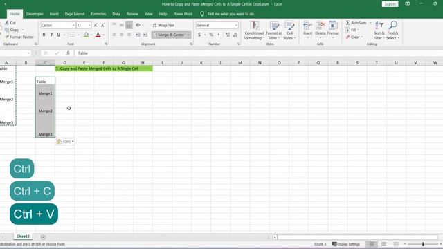 How to Copy and Paste Merged Cells to A Single Cell in Excel смотреть онлайн