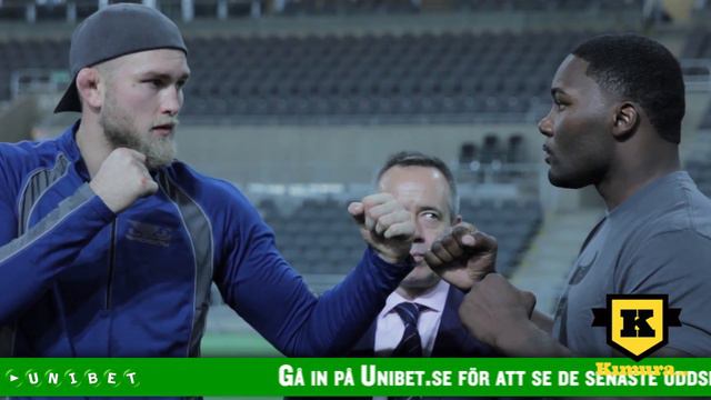 Alexander Gustafsson vs Anthony Rumble Johnson staredown at Tele2 Arena смотреть онлайн