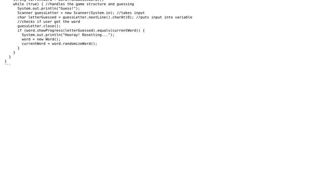 Code Review: A simple Java game where the player guesses the word смотреть онлайн