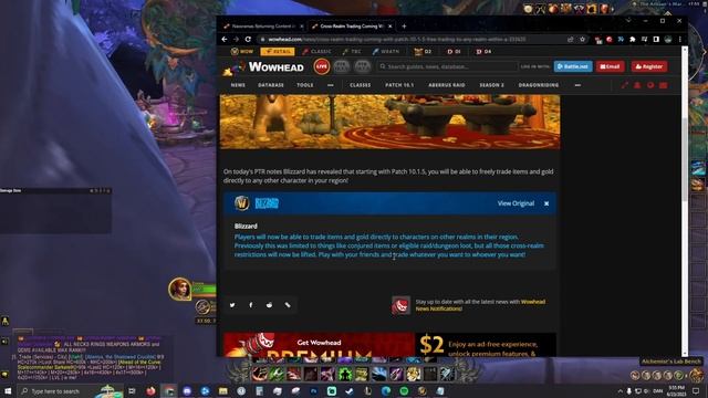 IS GOLDMAKING DEAD?! - Cross-Realm Trading Coming In Dragonflight Patch 10.1.5 смотреть онлайн