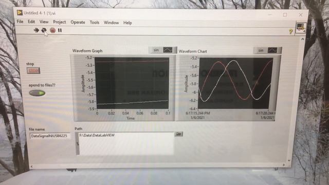 Signal Sine- Cosine from Angle Sensor(NI USB 6255) смотреть онлайн