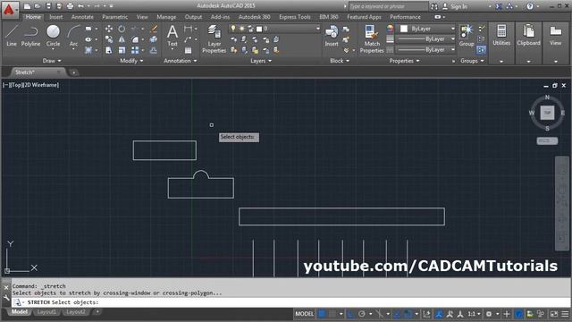 AutoCAD Stretch Command Tutorial Complete | Stretch Multiple Lines, Horizontally, Multiple Objects смотреть онлайн