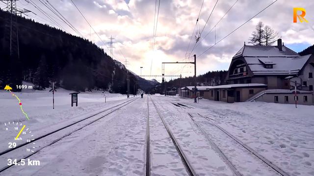 Winter Cab Ride St. Moritz - Tirano (Rhaetian Railway, Bernina railway line - Switzerland, Italy) 4 смотреть онлайн