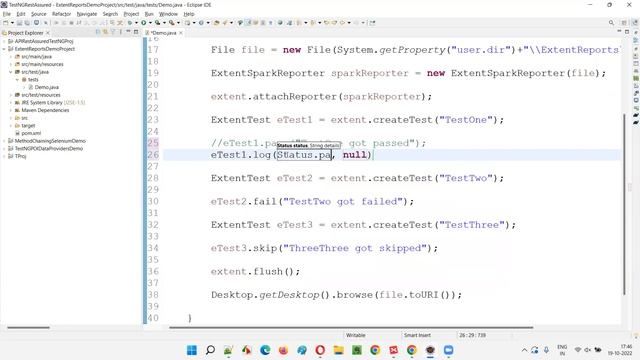 Creating Tests in Extent Reports and showing execution results in report (Extent Reports - Part 10) смотреть онлайн
