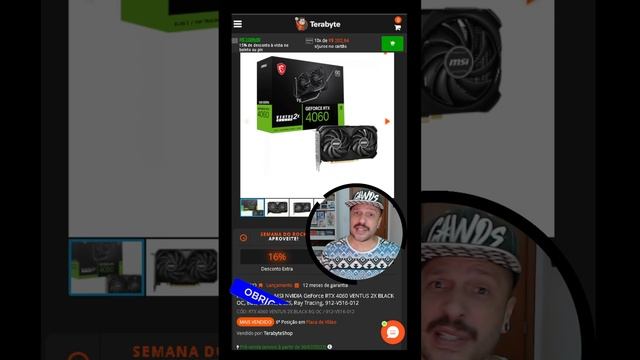 Placa de Vídeo MSI NVIDIA GeForce RTX 4060 VENTUS 8GB por R$ 2.069 смотреть онлайн