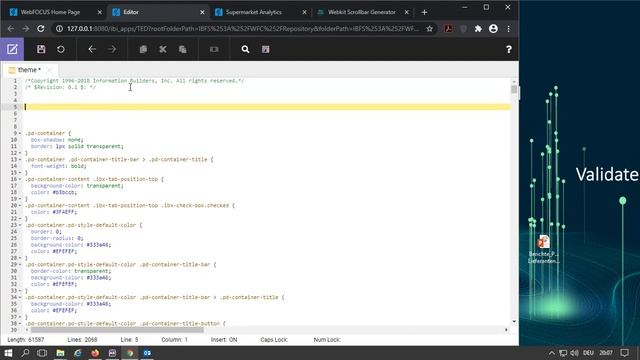 WebFOCUS Designer Theme and AppStudio HTML Canvas customize scrollbar design смотреть онлайн