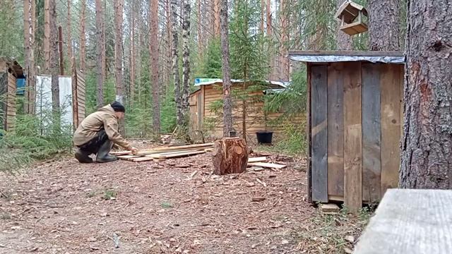 Изба из ВАЛЕЖНИКА! Простой способ доставки бревен. Стройка продвигается. DIY. смотреть онлайн