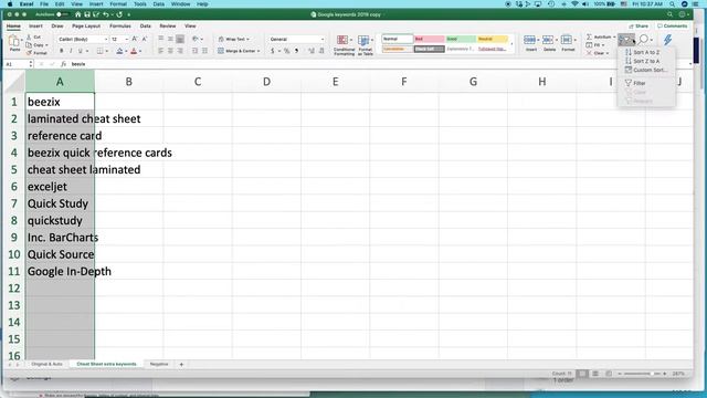 Microsoft Excel: How to quickly alphabetize a list of words (Windows/macOS) смотреть онлайн