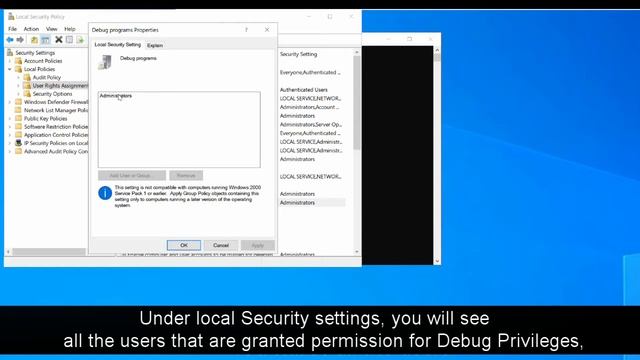 How to disable Debug Privilege on Windows - Cyber Security Tips #5 смотреть онлайн